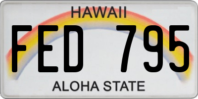 HI license plate FED795