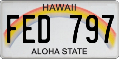 HI license plate FED797