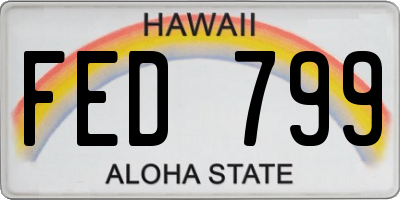 HI license plate FED799