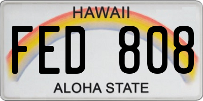 HI license plate FED808
