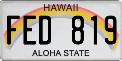 HI license plate FED819
