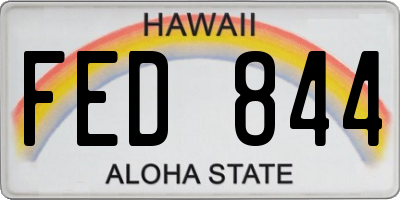 HI license plate FED844