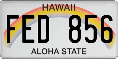 HI license plate FED856