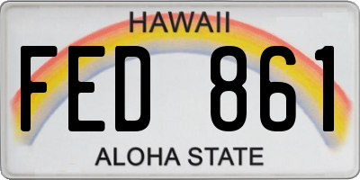 HI license plate FED861