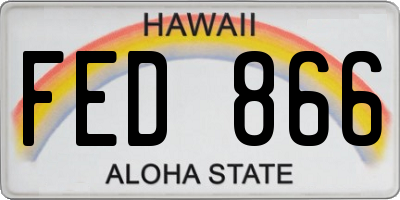 HI license plate FED866