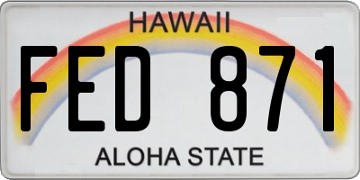 HI license plate FED871