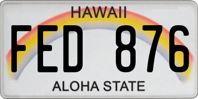 HI license plate FED876