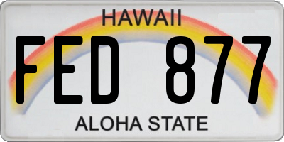 HI license plate FED877