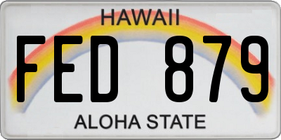 HI license plate FED879