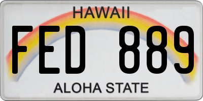 HI license plate FED889