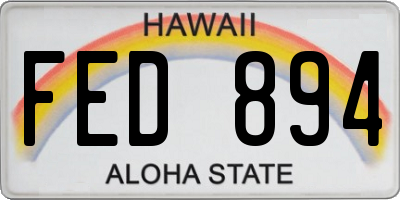 HI license plate FED894