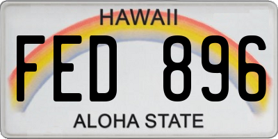 HI license plate FED896