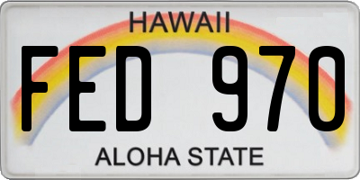 HI license plate FED970