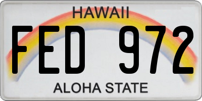 HI license plate FED972
