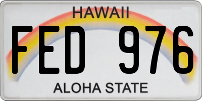 HI license plate FED976
