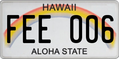 HI license plate FEE006