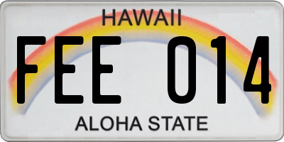 HI license plate FEE014