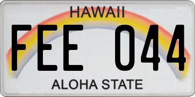 HI license plate FEE044