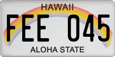 HI license plate FEE045