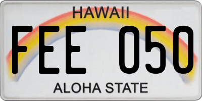 HI license plate FEE050