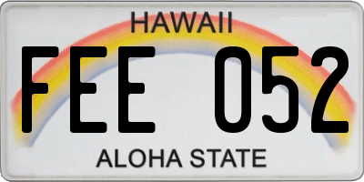 HI license plate FEE052
