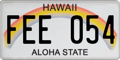 HI license plate FEE054