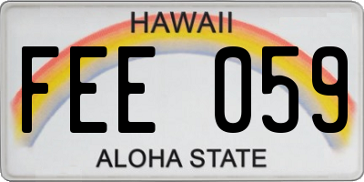 HI license plate FEE059
