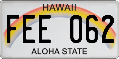 HI license plate FEE062