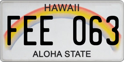 HI license plate FEE063
