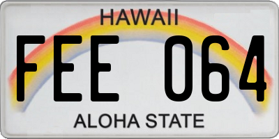 HI license plate FEE064