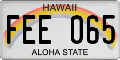 HI license plate FEE065