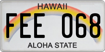 HI license plate FEE068