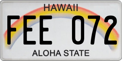 HI license plate FEE072