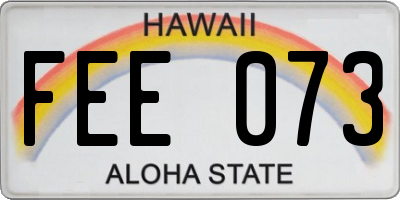 HI license plate FEE073