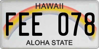 HI license plate FEE078