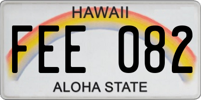 HI license plate FEE082