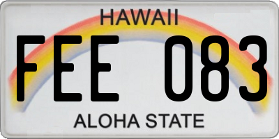 HI license plate FEE083