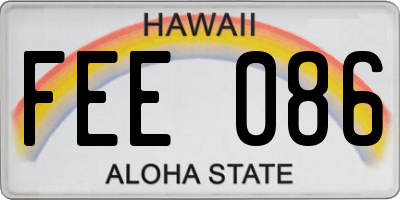 HI license plate FEE086