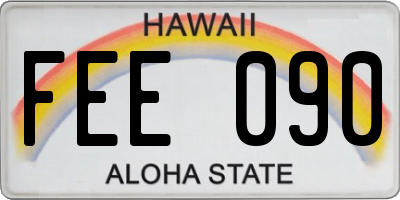 HI license plate FEE090