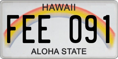 HI license plate FEE091