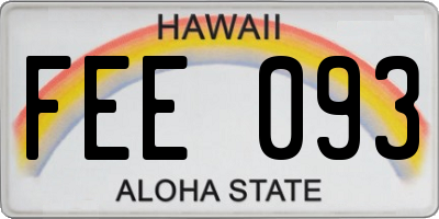 HI license plate FEE093