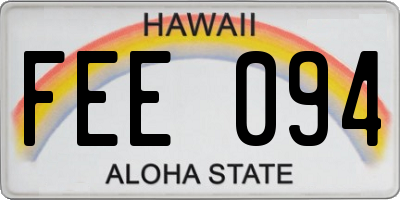 HI license plate FEE094