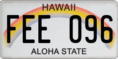 HI license plate FEE096