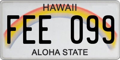 HI license plate FEE099