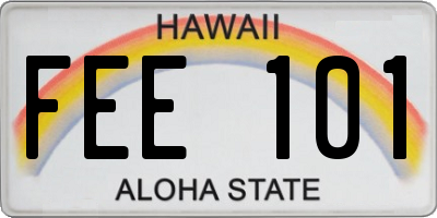HI license plate FEE101