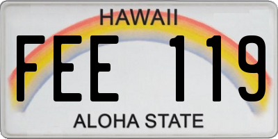 HI license plate FEE119