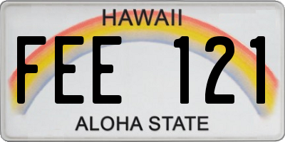 HI license plate FEE121