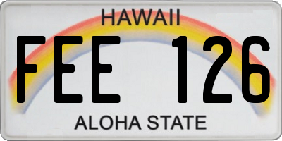 HI license plate FEE126