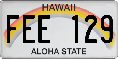 HI license plate FEE129