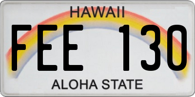 HI license plate FEE130